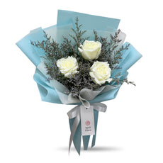 "Gentle Promise" bouquet of 3 white roses - Phuket
