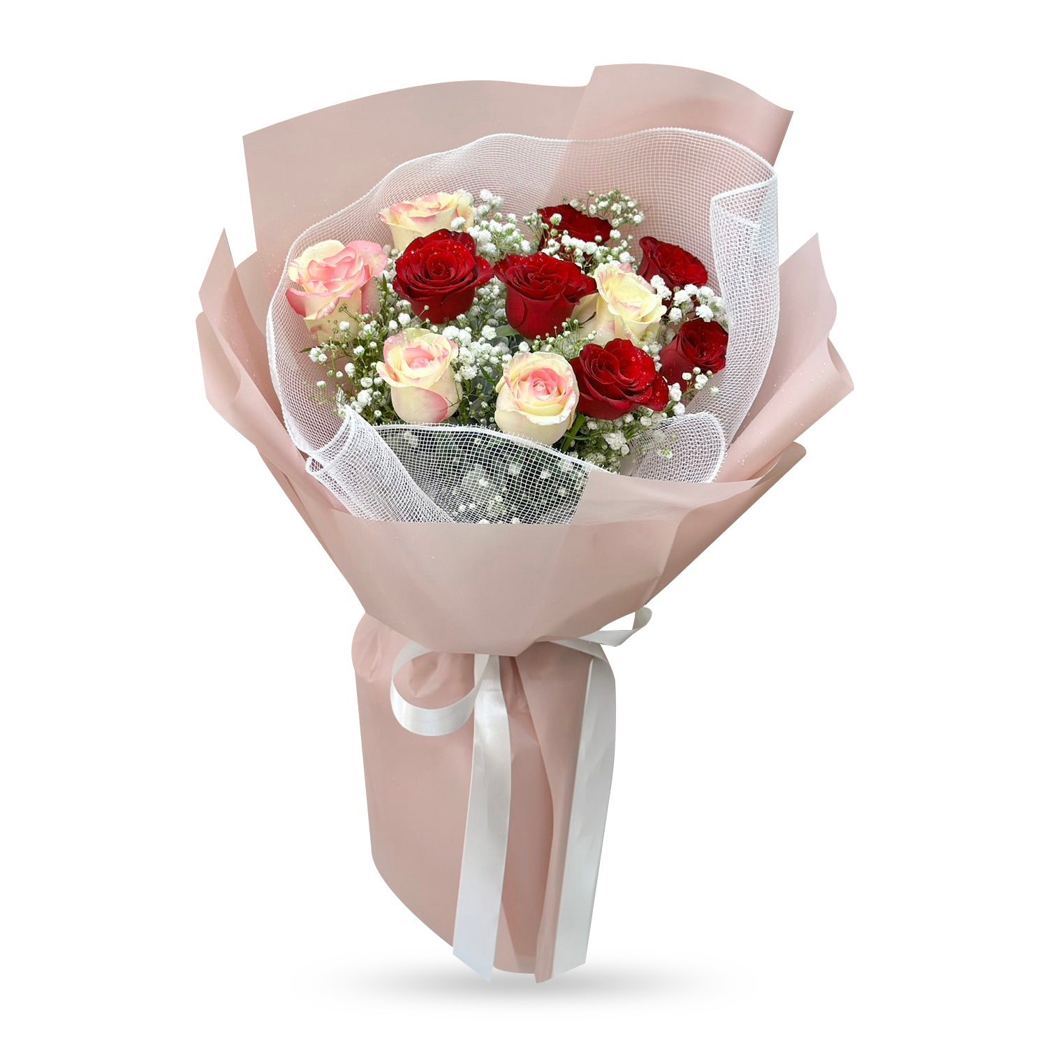 "Candy Kiss" Bouquet of 10 Red and Pink Roses - Phuket