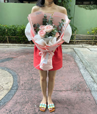 "My Angel" bouquet of 5 pink roses - Phuket