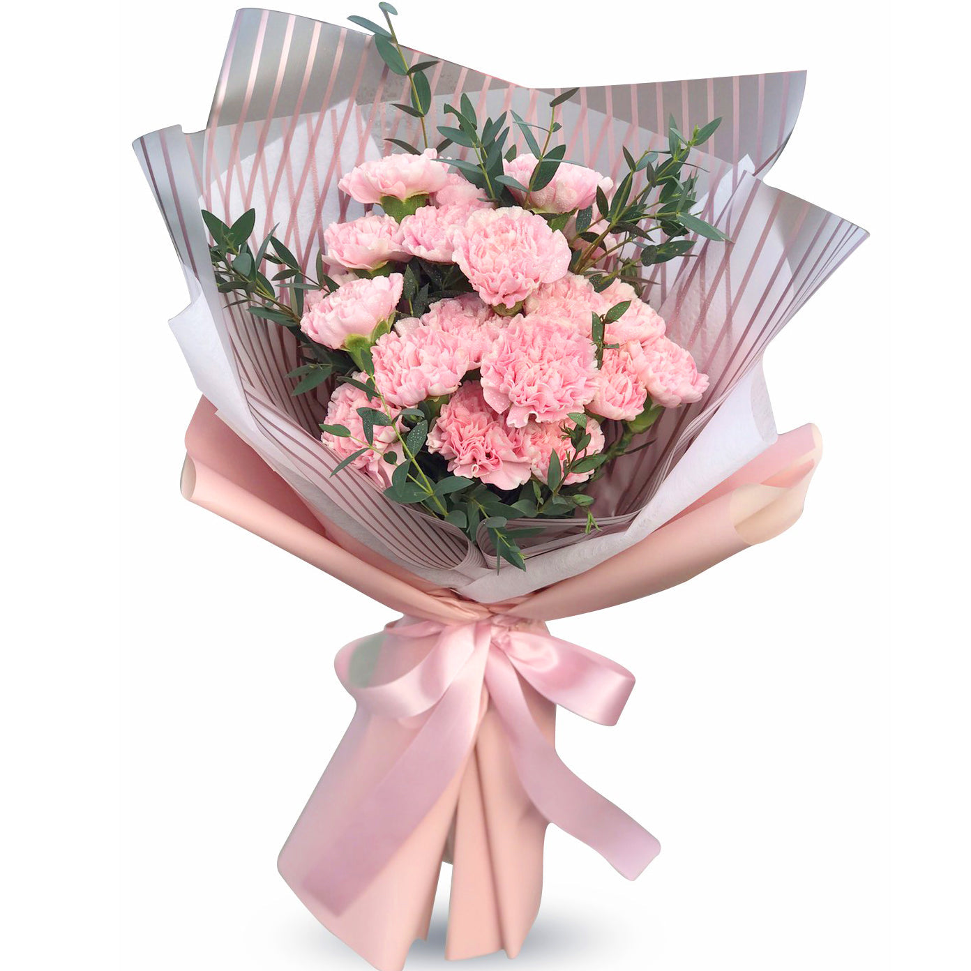 All Pink Fluffy Bouquet Of Carnations - Phuket