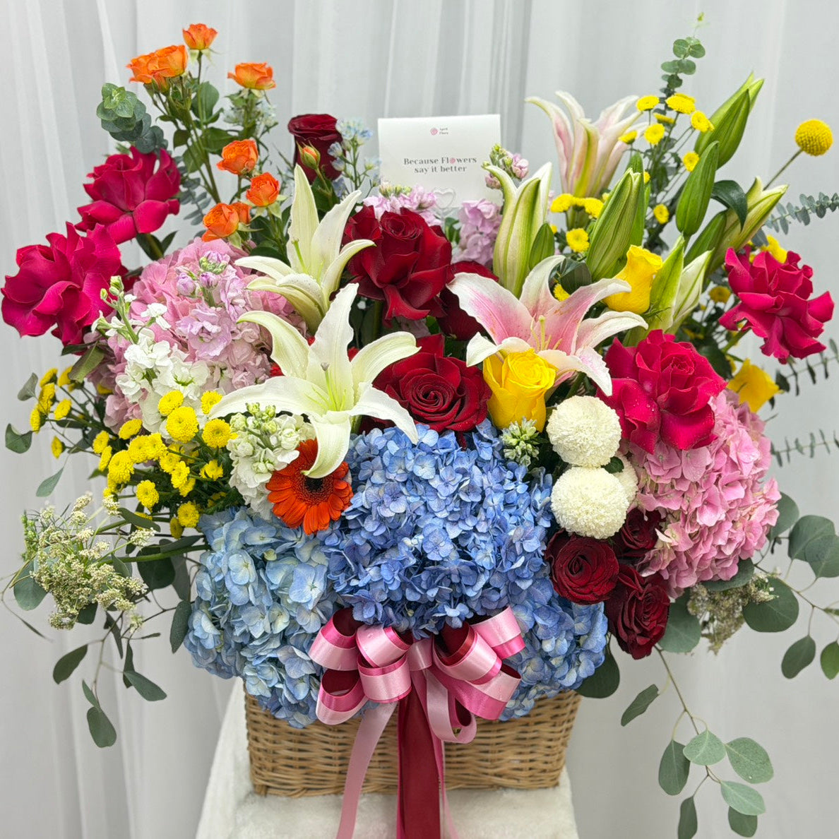 Wildflower Symphony – Mixed Flower Basket (Phuket)