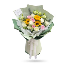 "Precious Princess" Bouquet of Sunflower, Rose, Lisianthus and Daisy - Phuket