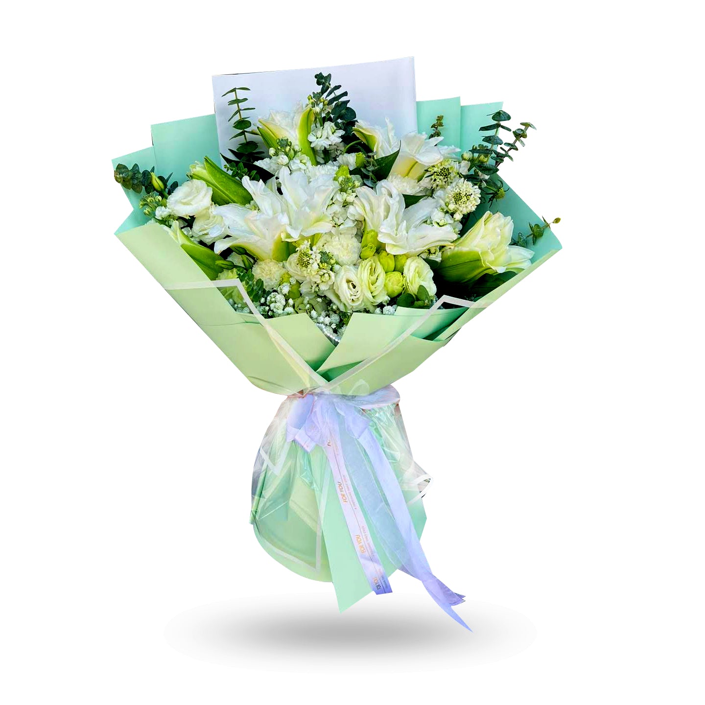 "Lily Harmony" Bouquet of White Lilies and Mixed White flower - Phuket